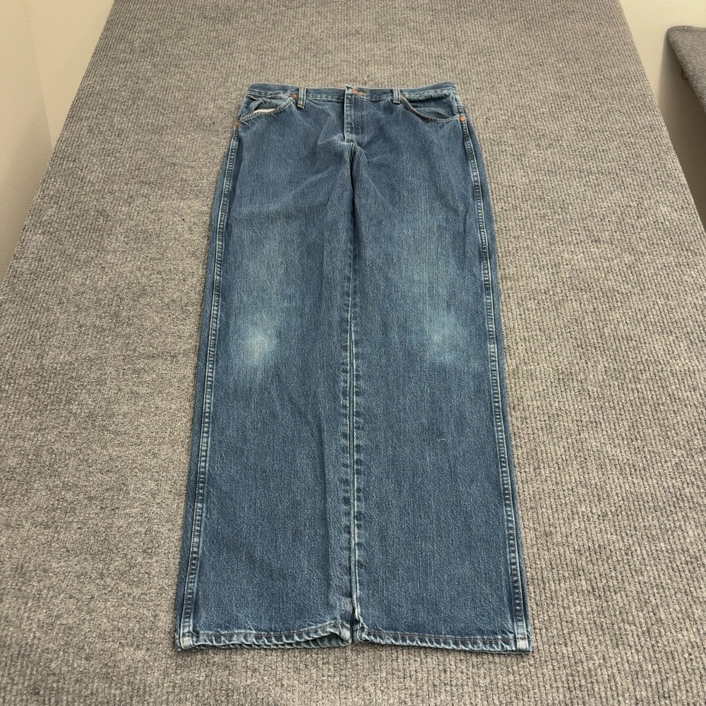 Wrangler Jeans Mens 36x34 Blue Cotton Cowboy Cut 13MWZWD Denim Western Classic
